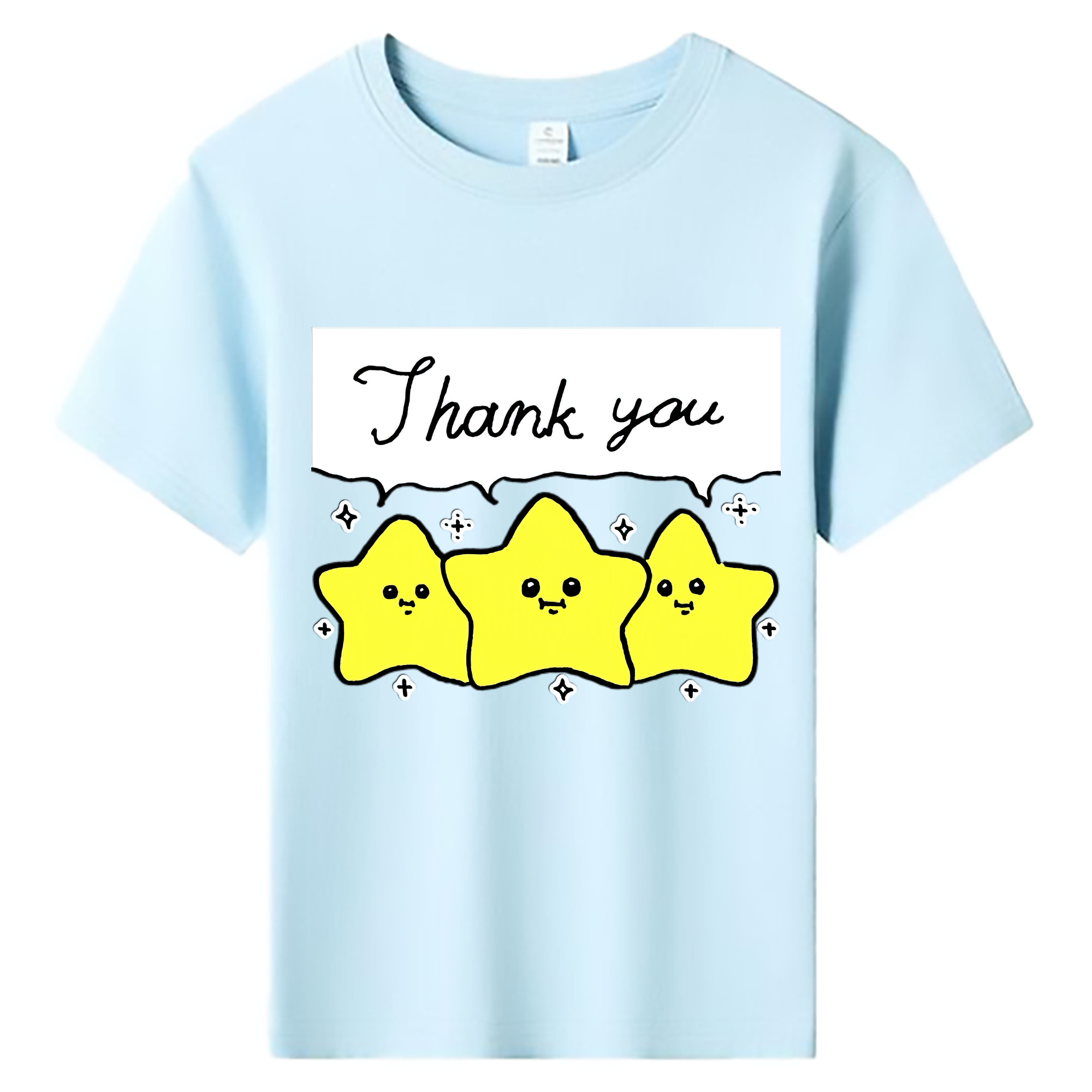 （画像用） ちいかわ 流れ星 Chii-kawa Shooting star 綿100％キッズTシャツ（フロントプリント）